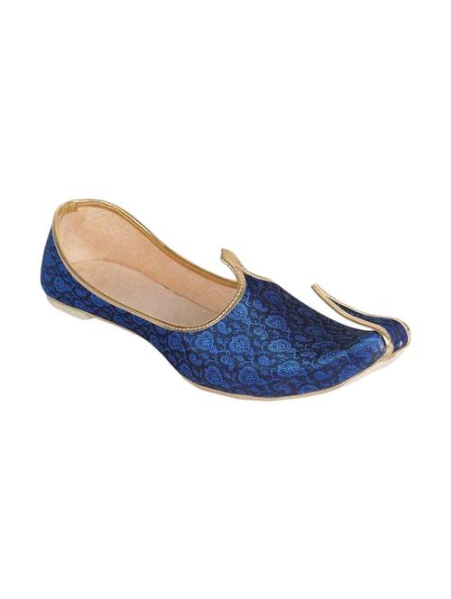 blue fabric ethnic mojari - 12866214 - Very Small Image - 1