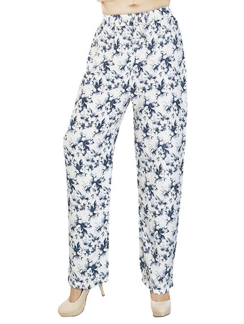 navy blue polyester palazzos - 12866283 - Very Small Image - 1