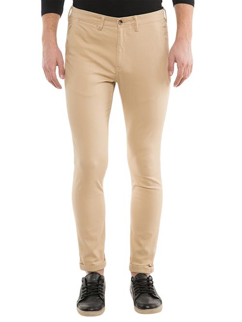 beige cotton chinos casual trousers - 12866442 - Very Small Image - 1