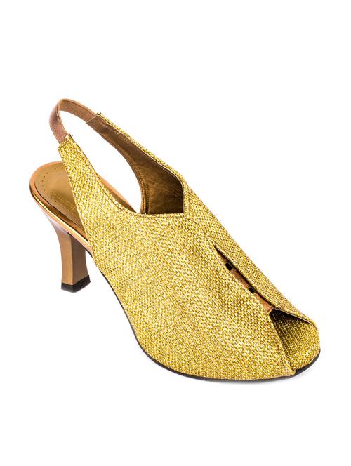 gold leatherette back strap sandals - 12866842 - Very Small Image - 1