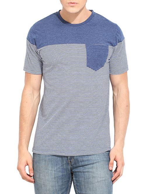 blue cotton striped t-shirt - 12867939 - Very Small Image - 1