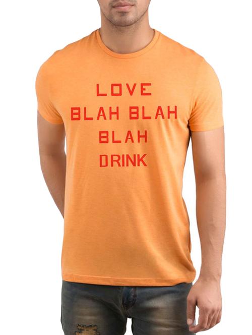 orange cotton printed t-shirt - 12868629 - Very Small Image - 1