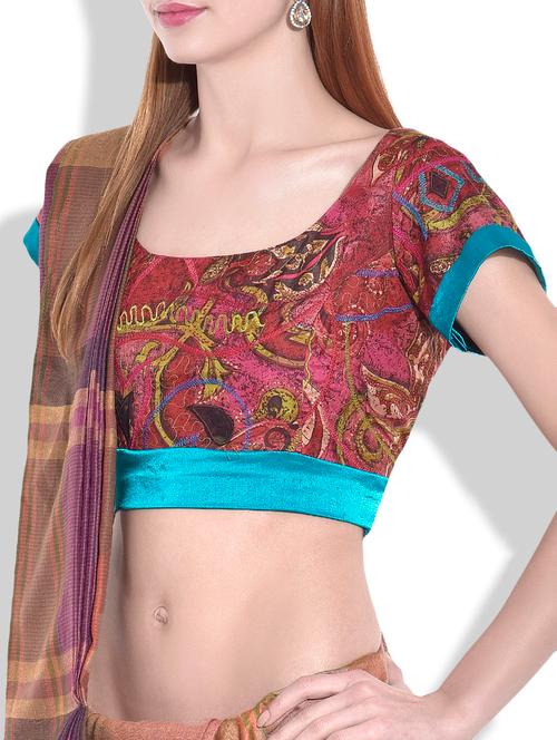 pink printed and embroidered satin blouse - 1287368 - Very Small Image - 1