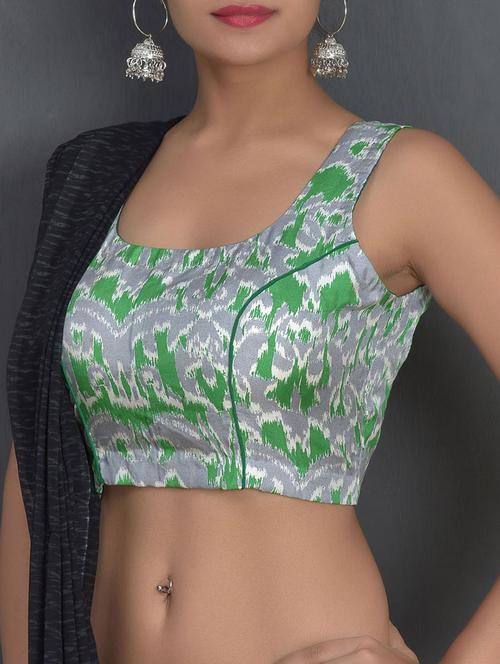 abstract printed green and grey blouse - 1287377 - Very Small Image - 1