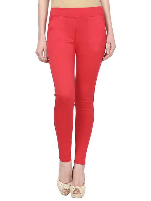 red cotton jeggings - 12877884 - Very Small Image - 1