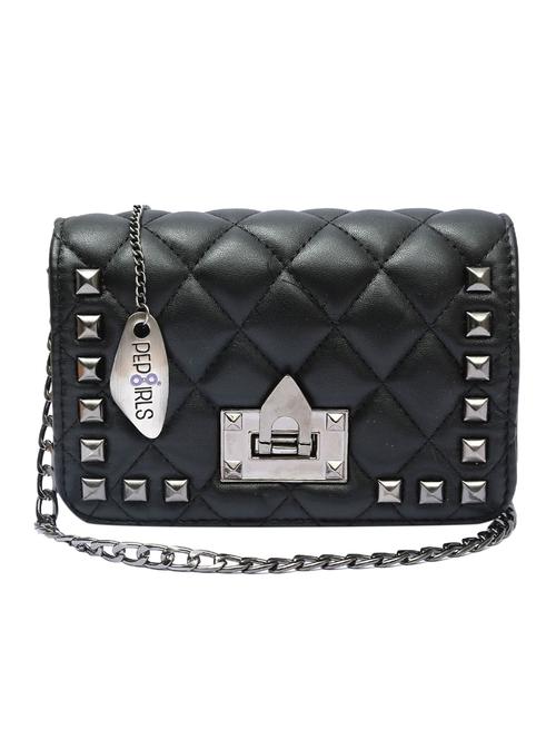 black leatherette sling bag - 12878988 - Very Small Image - 1
