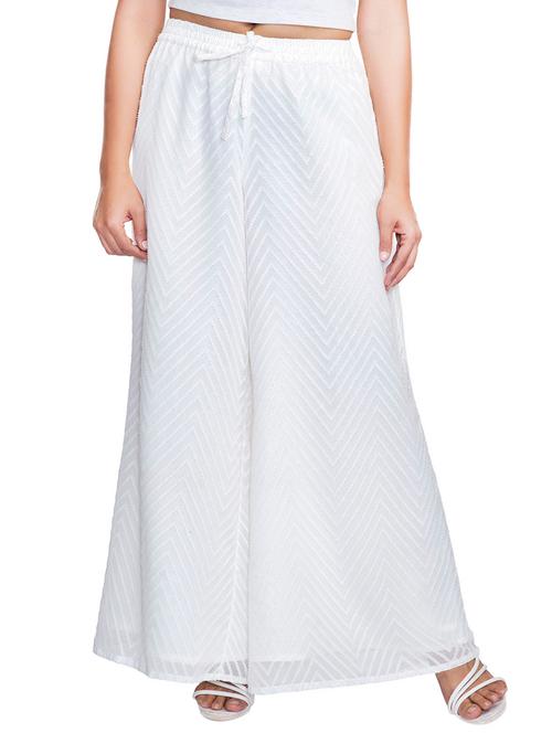 white georgette palazzos - 12880274 - Very Small Image - 1