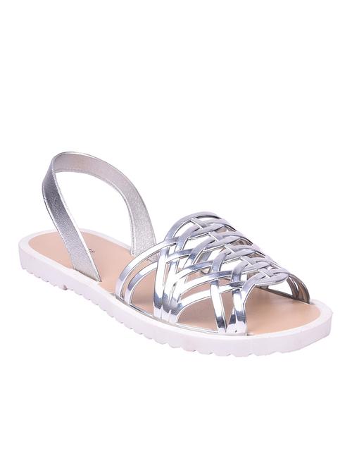 silver pvc back strap sandals - 12881845 - Very Small Image - 1
