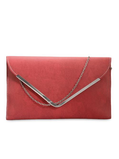 solid red leatherette clutch - 1288426 - Very Small Image - 1