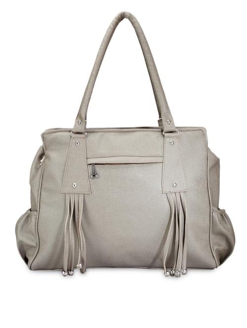 solid grey leatherette handbag - 1288528 - Very Small Image - 1