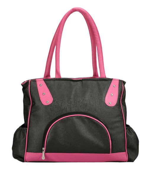black leatherette color block handbag - 1288531 - Very Small Image - 1