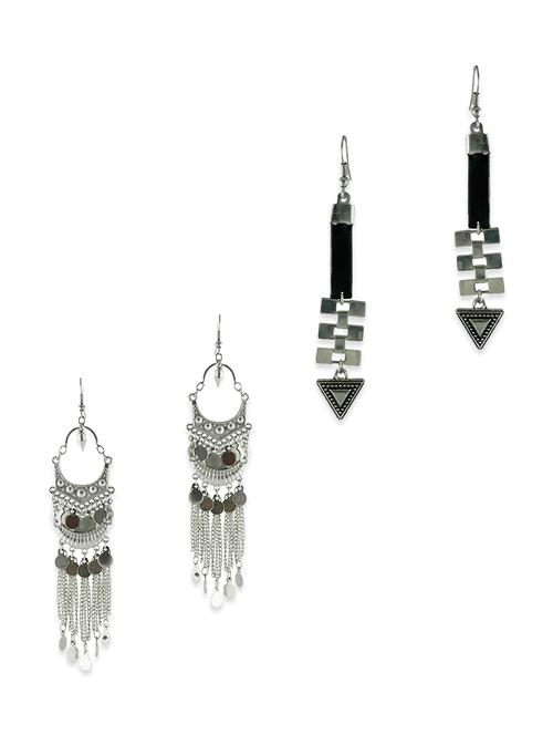 silver metal chandellier earring - 12889819 - Very Small Image - 1