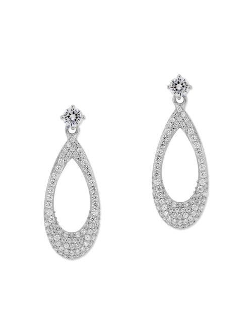 white silver drop earrings - 12893875 - Very Small Image - 1