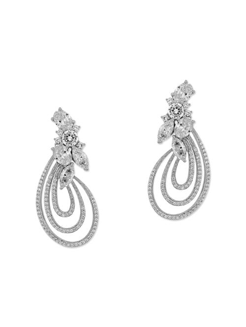 white silver drop earrings - 12893877 - Very Small Image - 1