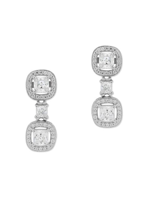 white silver drop earrings - 12893898 - Very Small Image - 1