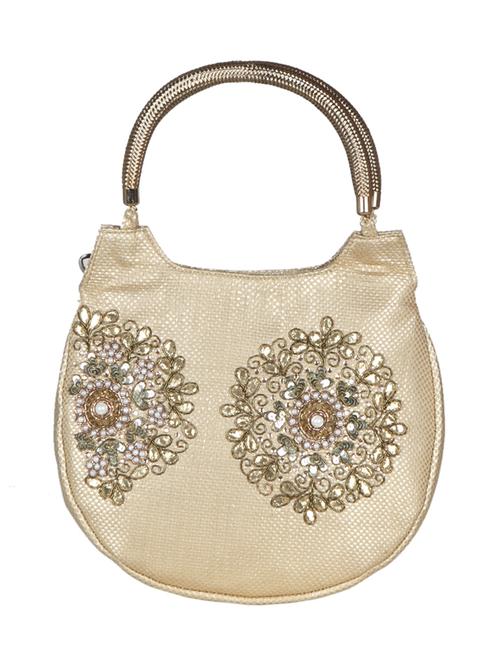 gold faux silk handbag - 12895137 - Very Small Image - 1