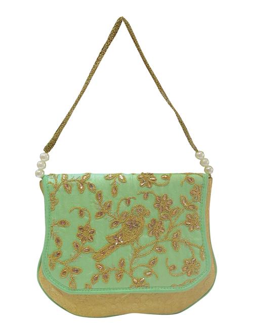 green silk clutch - 12897794 - Very Small Image - 1