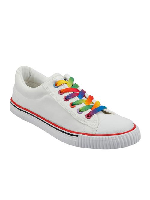 white canvas laceup sneakers - 12899030 - Very Small Image - 1