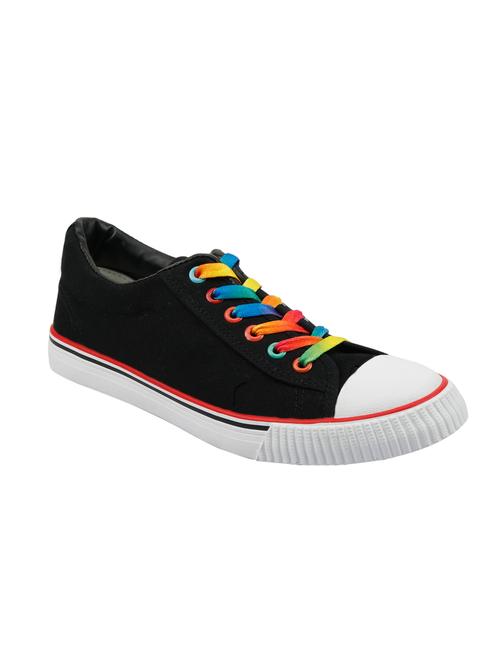 black canvas laceup sneakers - 12899032 - Very Small Image - 1