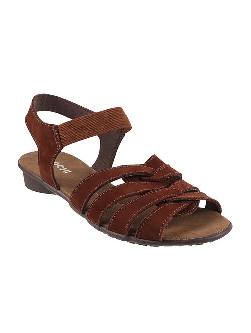brown leatherette back strap sandals - 12899545 - Very Small Image - 1