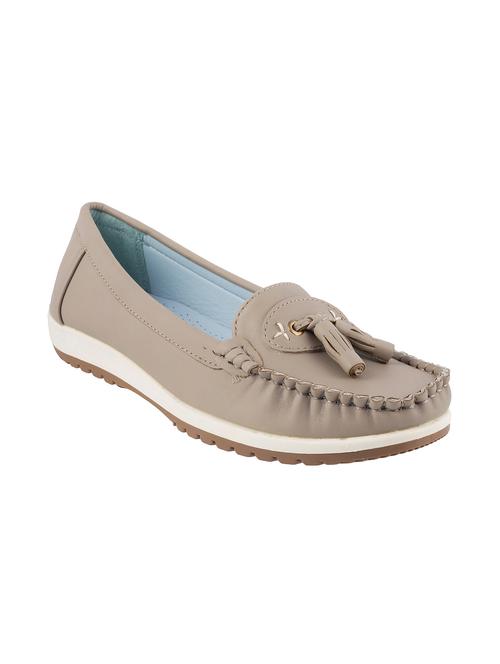 grey faux leather slip on moccasins - 12900013 - Very Small Image - 1