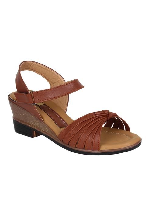 brown synthetic back strap sandals - 12900056 - Very Small Image - 1