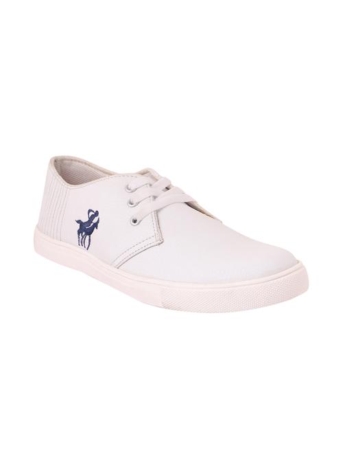 white leatherette lace up sneaker - 12900074 - Very Small Image - 1