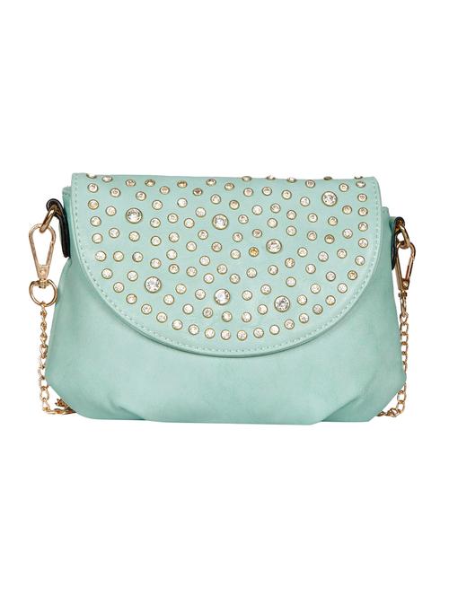 studded green leatherette sling bag - 12901590 - Very Small Image - 1