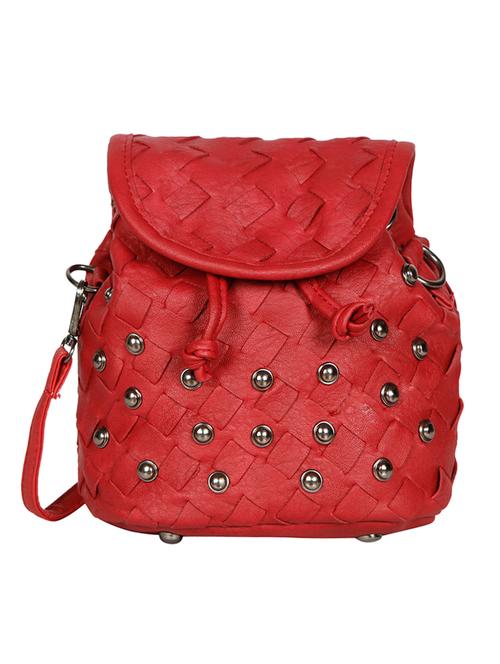 red braided texture leatherette sling bag - 12901603 - Very Small Image - 1