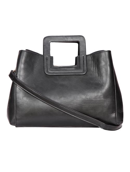 black leatherette handbag with sling - 12901710 - Very Small Image - 1