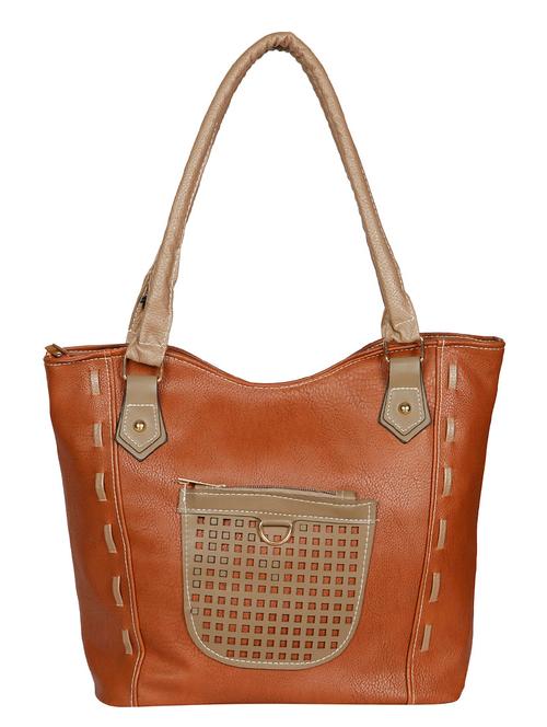 brown leatherette handbag - 12901725 - Very Small Image - 1