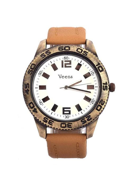 brown round leather stap watch - 12902267 - Very Small Image - 1