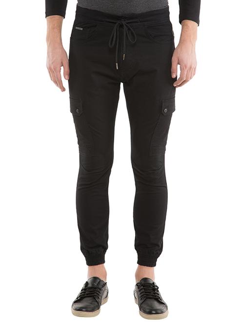 black cotton casual trousers - 12904154 - Very Small Image - 1