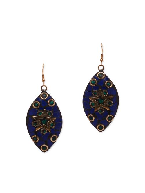 blue metal drop earring - 12904251 - Very Small Image - 1