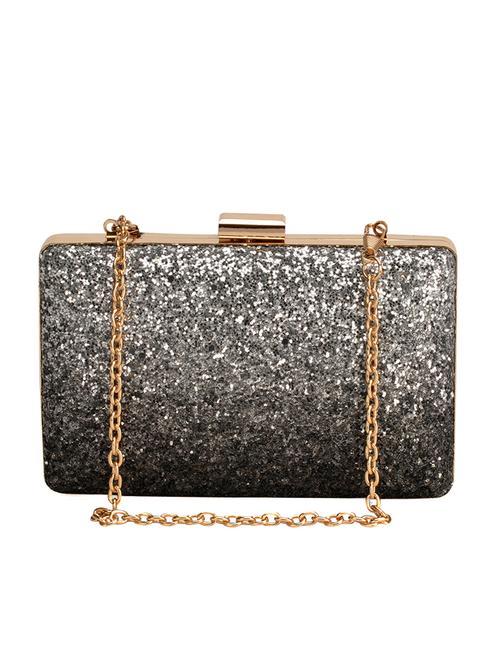 silver leatherette clutch - 12904893 - Very Small Image - 1