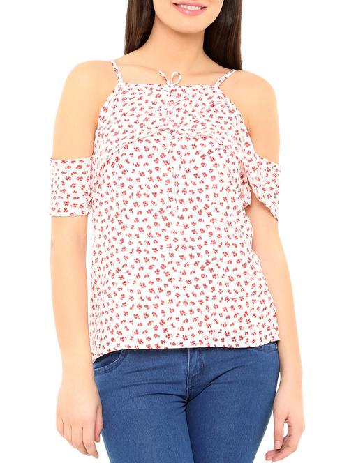 white floral printed top - 12907093 - Very Small Image - 1