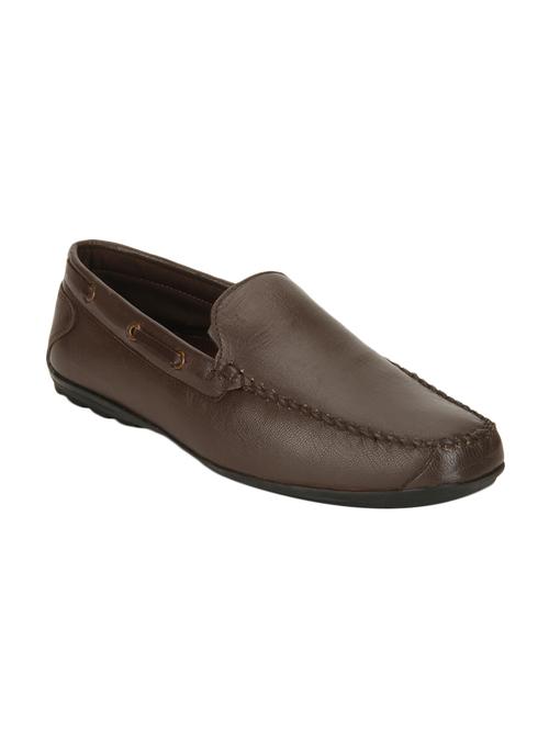 brown leatherette slip on loafer - 12908744 - Very Small Image - 1