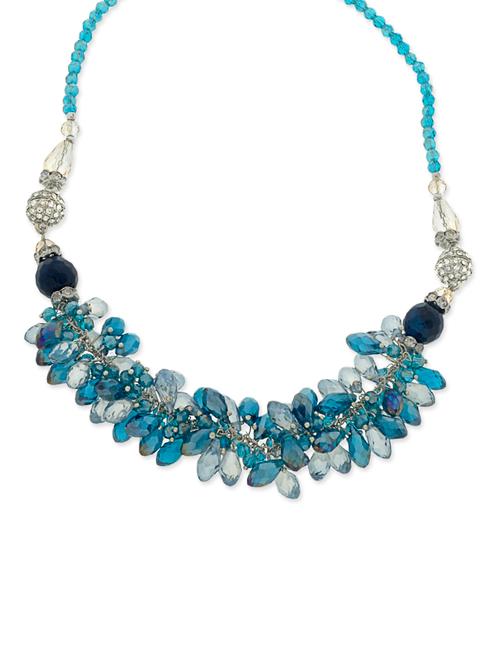 crystal collection stones embellished blue short necklace for women - 12908876 - Very Small Image - 1