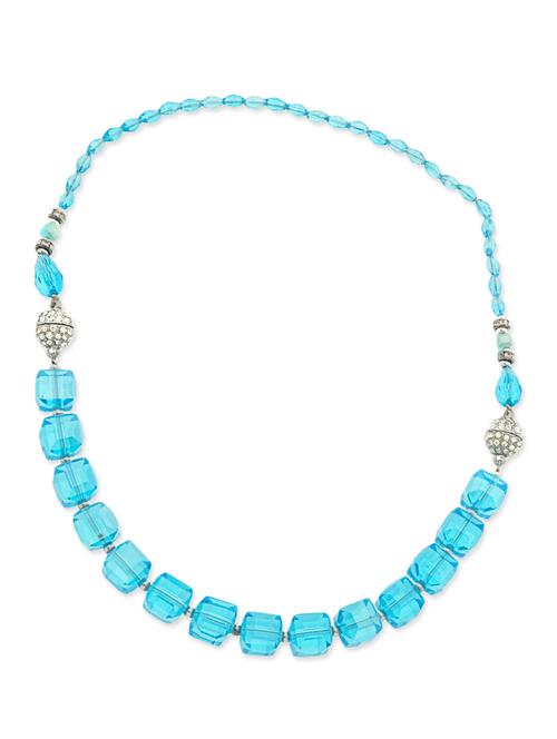 crystal collection stones embellished blue necklace for women - 12908887 - Very Small Image - 1