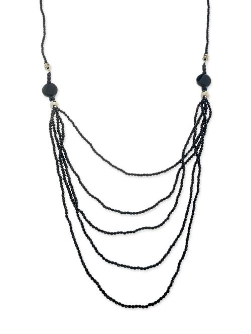 crystal collection stones embellished black long necklace for women - 12908915 - Very Small Image - 1