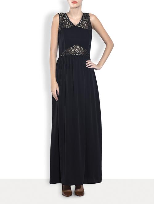 black sleeveless crepe maxi dress - 1290910 - Very Small Image - 1