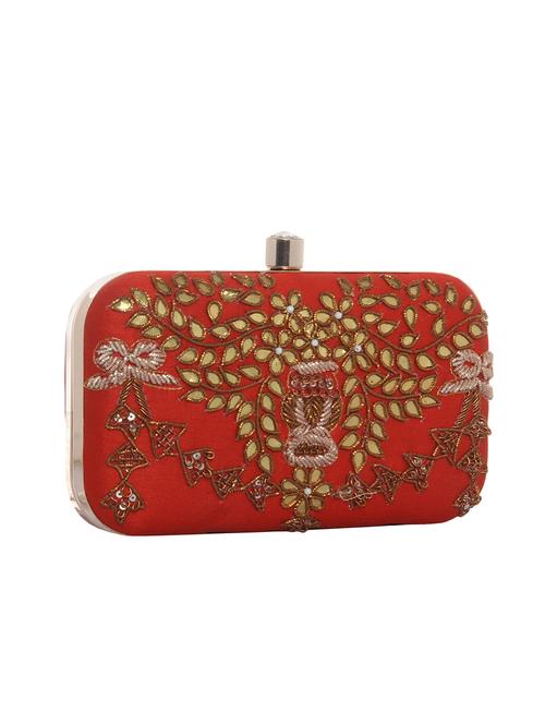 red polyester clutch - 12909223 - Very Small Image - 1
