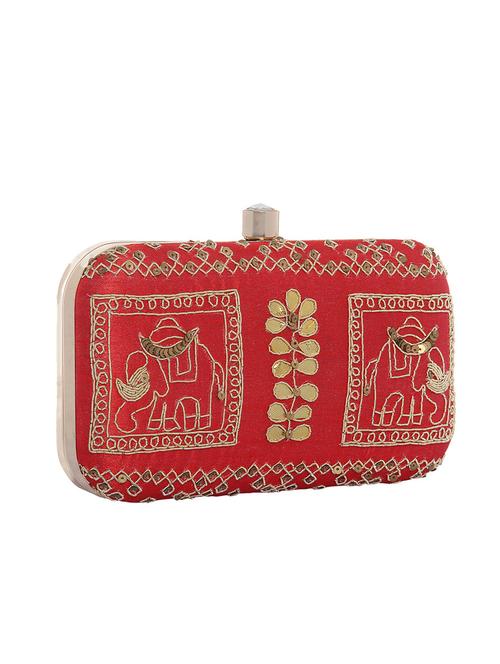 red polyester clutch - 12909237 - Very Small Image - 1