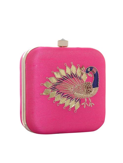 pink polyester clutch - 12909243 - Very Small Image - 1