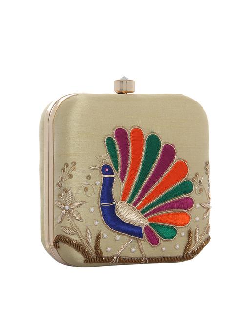 gold polyester clutch - 12909247 - Very Small Image - 1