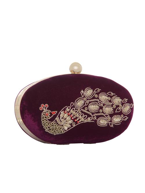 purple polyester clutch - 12909253 - Very Small Image - 1