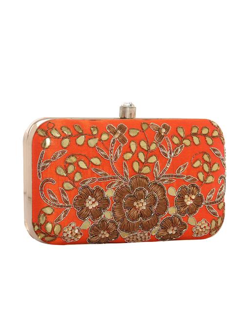 orange polyester clutch - 12909255 - Very Small Image - 1