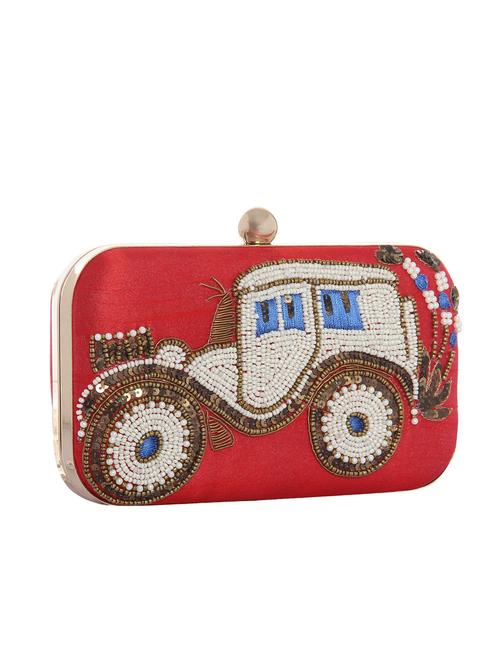 red polyester clutch - 12909256 - Very Small Image - 1