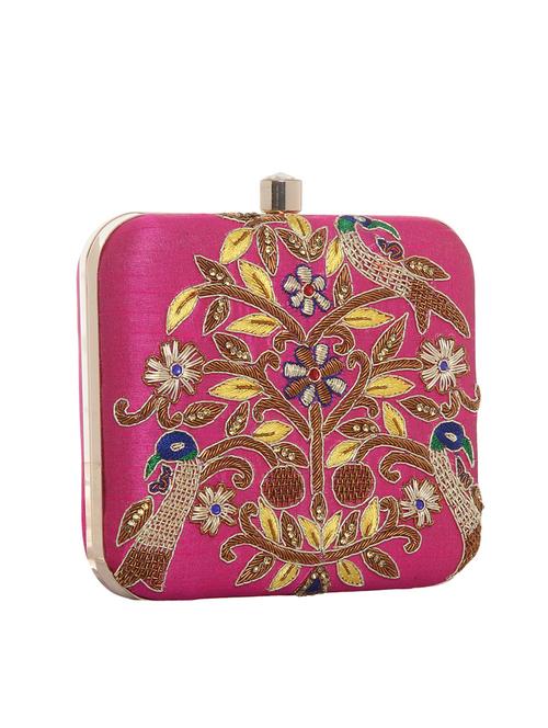 pink polyester clutch - 12909257 - Very Small Image - 1