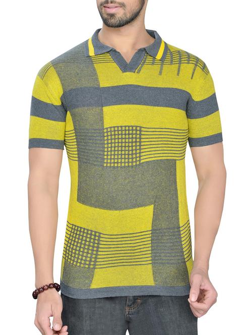 yellow cotton striped t-shirt - 12909284 - Very Small Image - 1